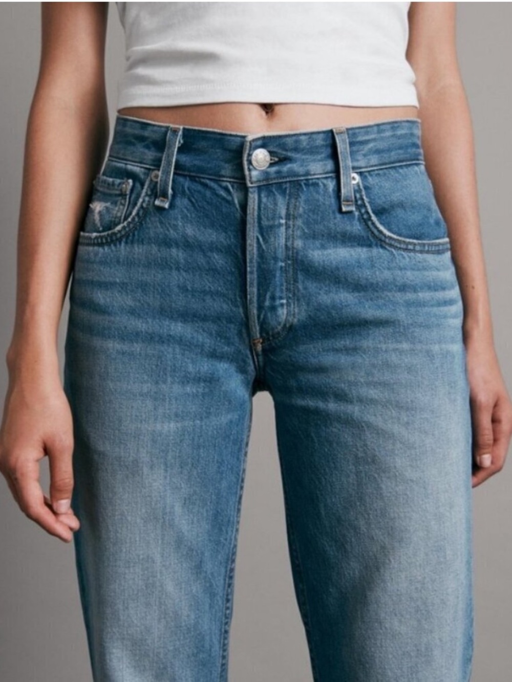 rag & bone Piper Low-Rise Straight-Leg Jeans, Size 26